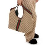[Super Vip 1:1] Gucci Giglio Large Tote Bag Gg Canvas Beige And Dark Brown 60Cm 853971 Faffp 2547 - Image 9