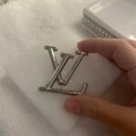 Louis Vuitton LV Logo Brooch Silver - Image 4