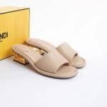 Fendi Baguette Heel Slides Beige 8R8412NBAF1KCU - Image 2