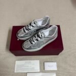 Gucci Women G75 Sneaker Silver Textured Leather ‎857910 AAFL8 8151 - Image 6