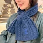 Louis Vuitton Only LV Mini Cable Scarf Navy Blue 150Cm M96755 - Image 6
