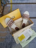 Fendi Signature Beige Canvas Slides 8R8092Ao0Xf1Lru - Image 6