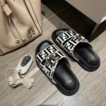 Fendi Ff Double Band Slide Black - Image 4