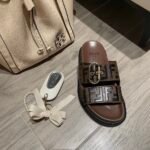 Fendi Ff Double Band Slide Brown - Image 5