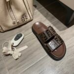 Fendi Ff Double Band Slide Brown - Image 7