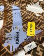 Fendi Ff Printed Brush Scarf Brown - Image 2