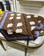 Fendi Ff Printed Brush Scarf Brown - Image 3