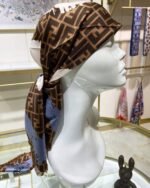 Fendi Ff Printed Brush Scarf Brown - Image 5