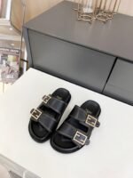 Fendi Feel Leather Slides Black - Image 6