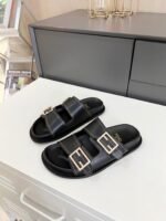Fendi Feel Leather Slides Black - Image 4
