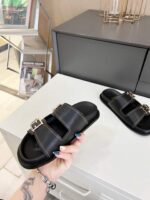 Fendi Feel Leather Slides Black - Image 3