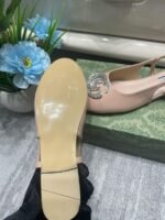 Gucci Logo Embellished Slingback Flats Light Pink - Image 2