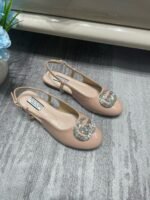 Gucci Logo Embellished Slingback Flats Light Pink - Image 7