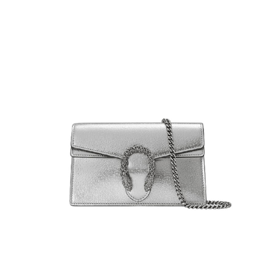 GCBAGS-1-27 Gucci Women’S Dionysus Super Mini Crossbody Bag Silver 16Cm 476432 1Trbn 8173 - Image 1