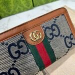 Gucci Ophidia Long Wallet Brown And Navy Blue 19.5Cm - Image 4