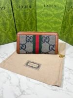Gucci Ophidia Long Wallet Brown And Navy Blue 19.5Cm - Image 9