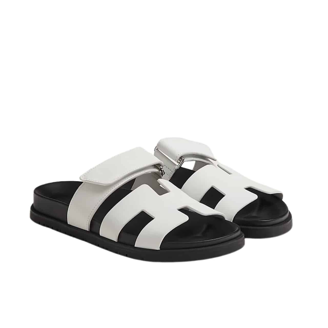 GCBB01-1-13 Hermes Chypre Sandal Blanc Calfskin White H222100Z 90345 - Image 1