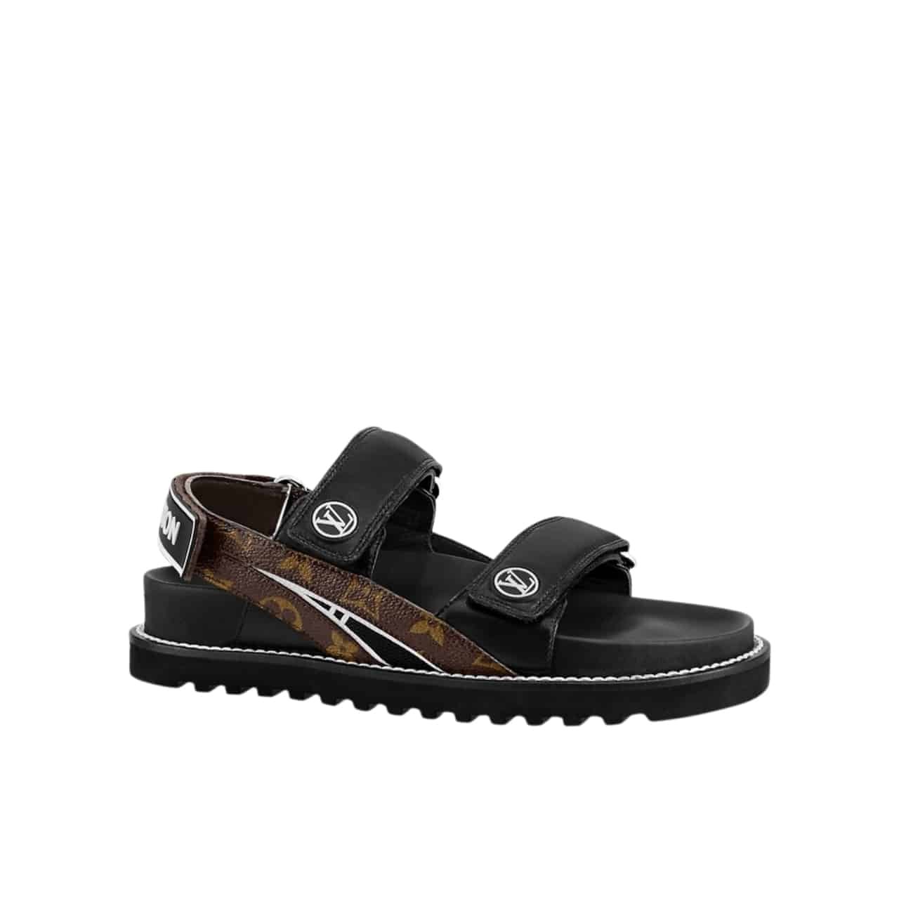 GCBB01-1-4-1 Louis Vuitton Paseo Flat Comfort Sandals Black 1Ab0Xt - Image 1