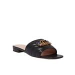 Gucci Women Black Slipper ‎With Double G 655463