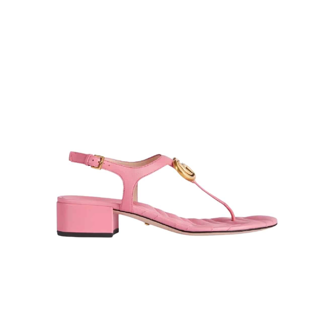 xr:d:DAF9SsQ5m7E:82,j:6944970066220276298,t:24022202 Gucci Double G Sandal Leather Pastel Pink 674840 Bko00 5815 - Image 1