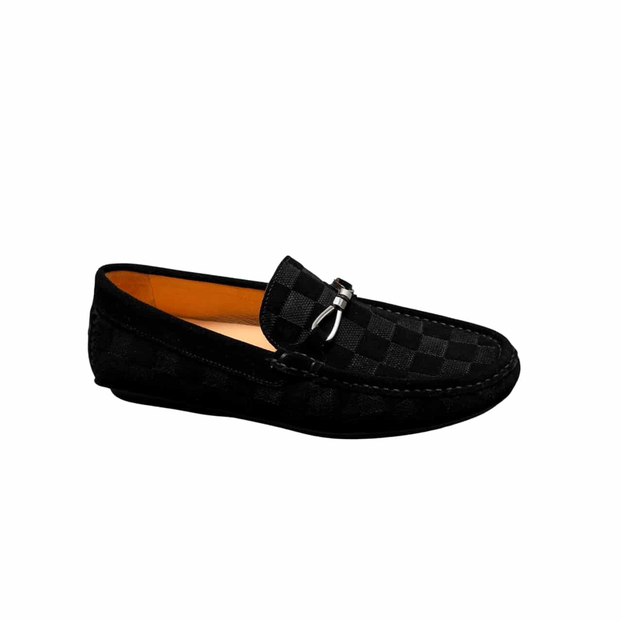 xr:d:DAF9SsQ5m7E:325,j:7219691094294406075,t:24030704 Louis Vuitton Lv Damier Suede Leather Loafers In Black - Image 1