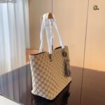 Gucci Gg Canvas Fringe Bamboo Tote Bag Beige Brown 31Cm - Image 5