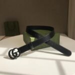Gucci Gg Marmont Thin Belt Black Leather 414516 18Yxv 1000 - Image 3