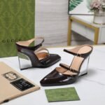 Gucci Women’s Wedge Mule Black 827856 Clg00 1000 - Image 6