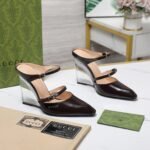 Gucci Women’s Wedge Mule Black 827856 Clg00 1000 - Image 4