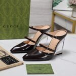 Gucci Women’s Wedge Mule Black 827856 Clg00 1000 - Image 2