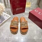 Gucci Women’S Platform Slides With Horsebit Brown - Image 2