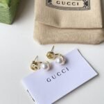 Gucci Blondie Resin Pearl Earrings In Yellow Gold Tone Metal 797497 Jcf27 8062 - Image 5