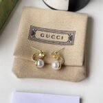 Gucci Blondie Resin Pearl Earrings In Yellow Gold Tone Metal 797497 Jcf27 8062 - Image 4