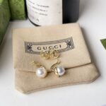 Gucci Blondie Resin Pearl Earrings In Yellow Gold Tone Metal 797497 Jcf27 8062 - Image 3