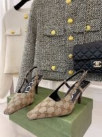 Gucci Women’S Gg Slingback Pump Beige ‎675420 Ky980 9763 - Image 7