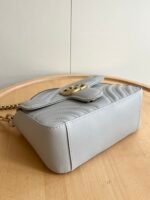 Gucci Gg Marmont Matelassé Chevron Leather Mini Top Handle Bag Light Grey 21Cm 547260 Aabzc 1712 - Image 6