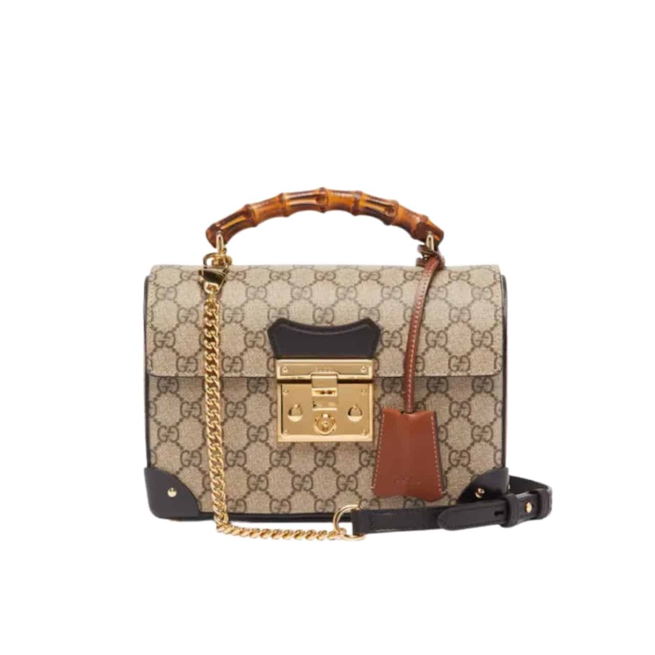 GCP-1 Gucci Padlock Bamboo Handle Gg Supreme Handbag 25Cm - Image 1