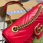 Gucci Gg Marmont Medium Shoulder Bag Red 26Cm 443496 Aabzc 6832 - Image 6
