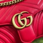 Gucci Gg Marmont Medium Shoulder Bag Red 26Cm 443496 Aabzc 6832 - Image 3