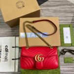 Gucci Gg Marmont Medium Shoulder Bag Red 26Cm 443496 Aabzc 6832 - Image 2