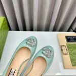 Gucci Crystal Gg Women’S Ballet Flat Blue - Image 2