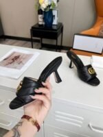 Gucci Marmont Double G Slide Sandal Black 674839 Bko00 1000 - Image 4