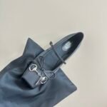 Gucci Women’s Horsebit Ballet Flat Satin Black - Image 7