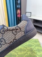 Gucci Gg Canvas And Leather Low Top Sneaker Blue - Image 4