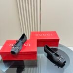 Gucci Women’s Horsebit Ballet Flat Satin Black - Image 5