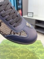 Gucci Gg Canvas And Leather Low Top Sneaker Blue - Image 5