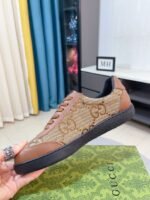 Gucci Gg Canvas And Leather Low Top Sneaker Brown - Image 6