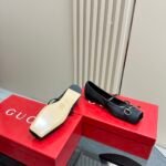 Gucci Women’s Horsebit Ballet Flat Satin Black - Image 3