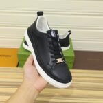 Gucci Men’S Platform Sneaker Leather Black And Black Edge - Image 3