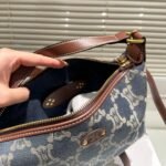 Celine Macadam Vintage Denim Shoulder Bag Blue 19Cm - Image 2